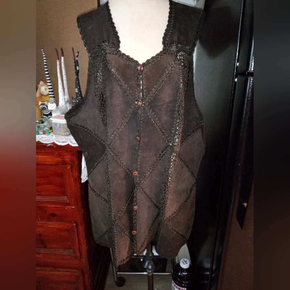 Suede ladies vest by S.M.H.